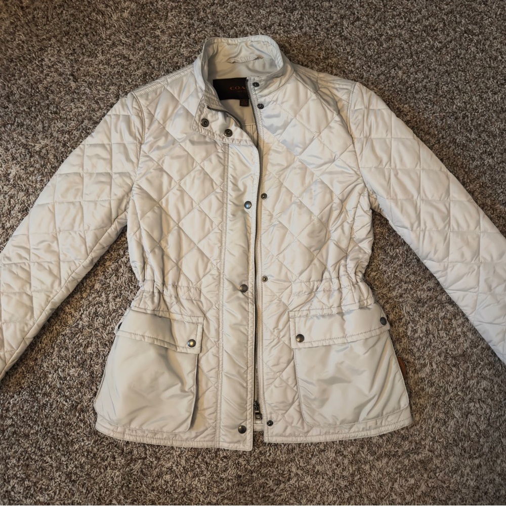 Coach Women's Quilted Jacket - Light gray